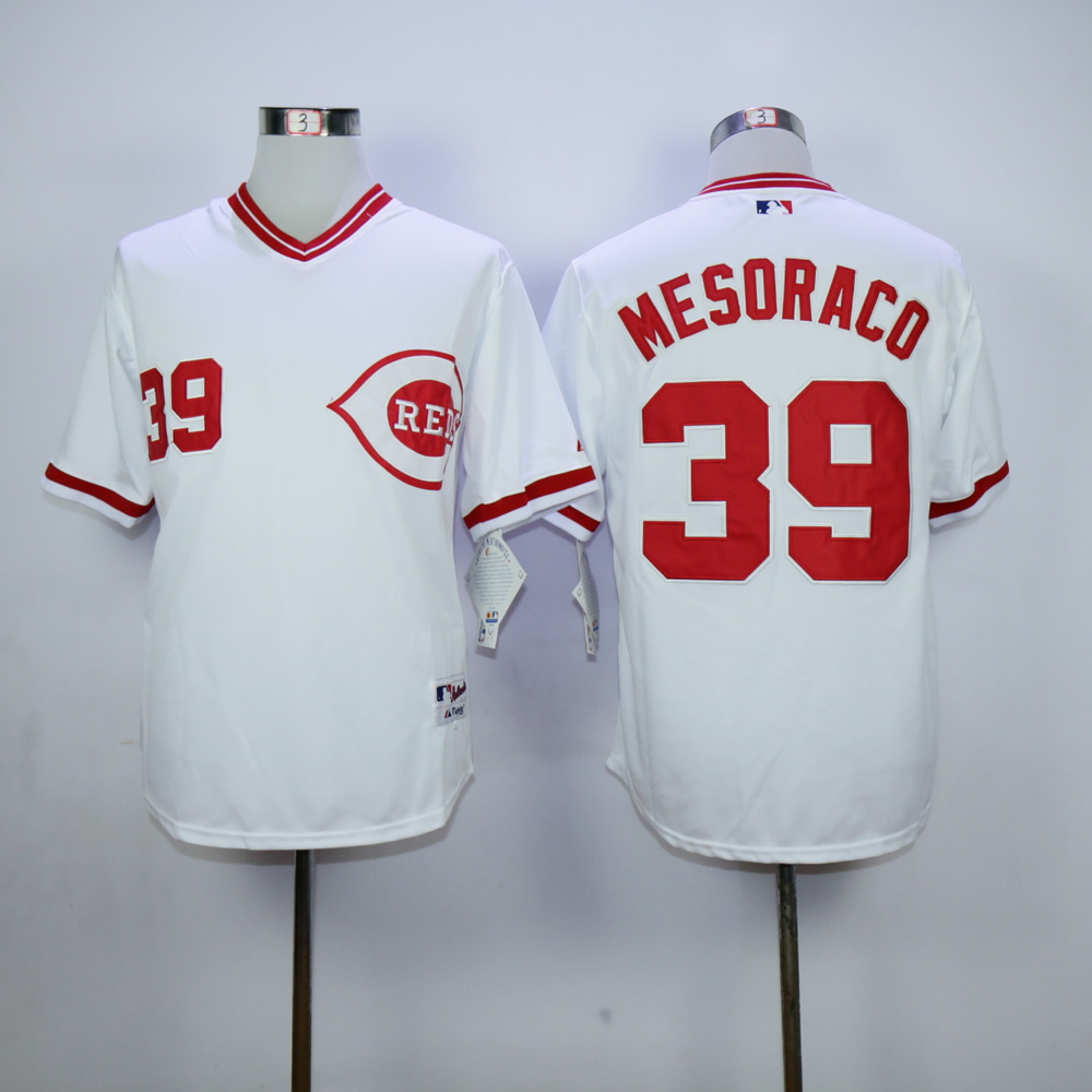 Men MLB Cincinnati Reds #39 Mesoraco white 1990 turn back jerseys